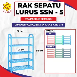 Straight Shoes Rack 5 Tier