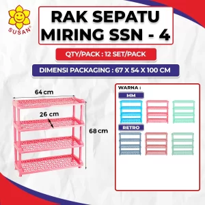 Angled Shoes Rack 4 Tier
