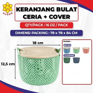 Keranjang Bulat Ceria + Cover